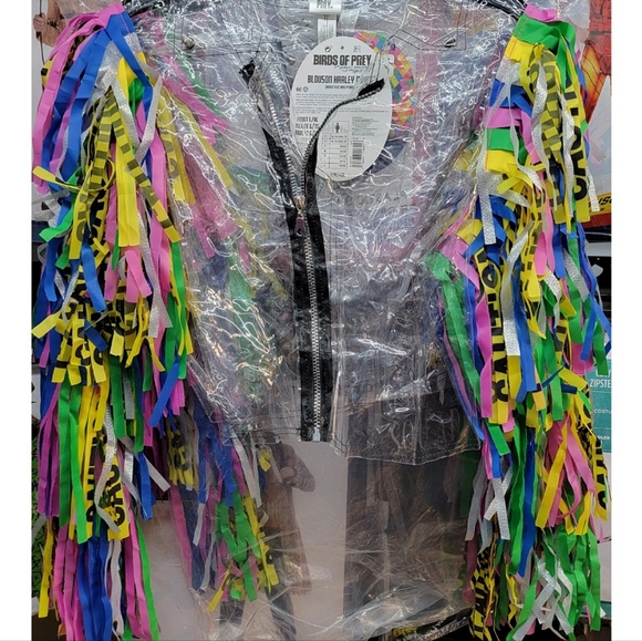 NEW Adults Harley Quinn Caution Moto Jacket Costume - Birds of Prey - Picture 3 of 5